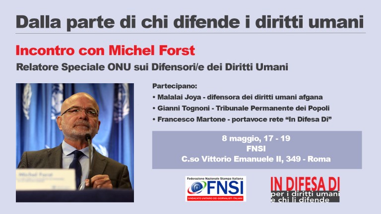 Michel Forst, Special Rapporteur Nazioni Unite sui HRD a Roma