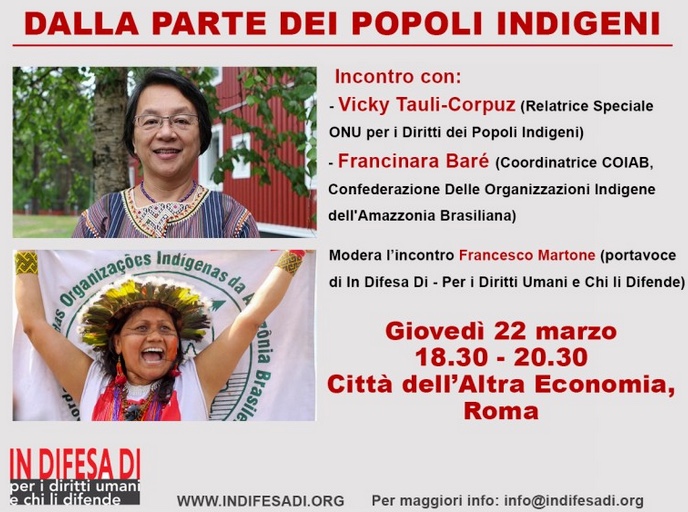 Difensore dei diritti umani dalla parte dei popoli indigeni